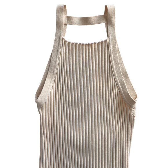 JOHN ELLIOTT GINZA RIB LOLA DRESS BEIGE NUDE NEW WITH TAGS - Picture 7 of 9